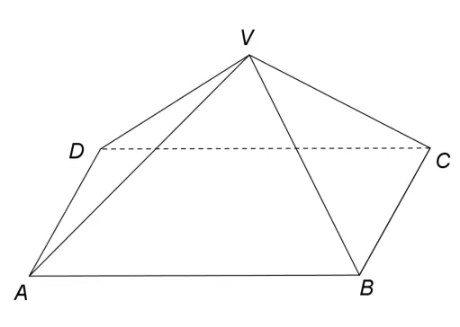 Figura 3: piramida patrulateră regulată VABCD.