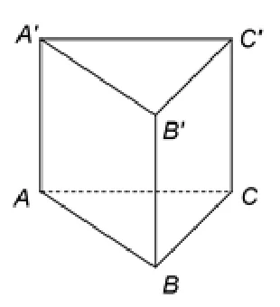 Figura 1: prisma dreaptă triunghiulară ABCA'B'C', cu baza echilaterală ABC.