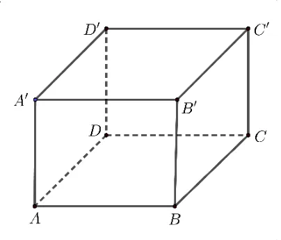 Paralelipipedul dreptunghic ABCDA'B'C'D'.