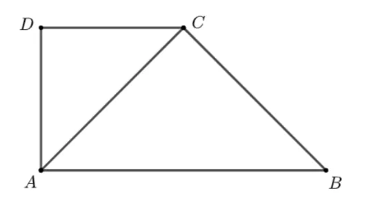 Patrulaterul ABCD format din triunghiurile dreptunghice isoscele ADC (unghi drept în D) și ABC (unghi drept în C), cu diagonala AC comună.